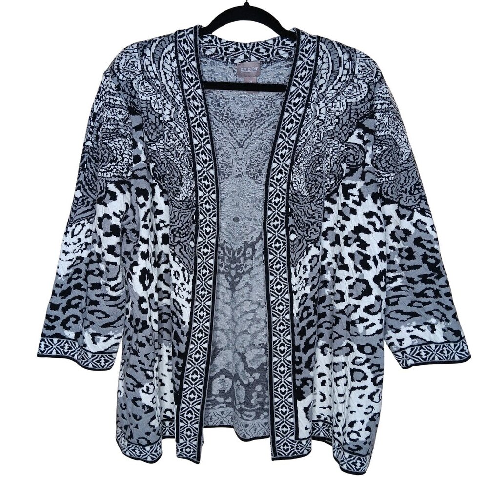 Chico's Open Cardigan Cotton Blend NWT